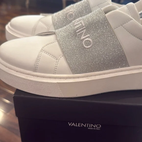 Slip On Valentino Elastic Sneaker Valentino Womens White And